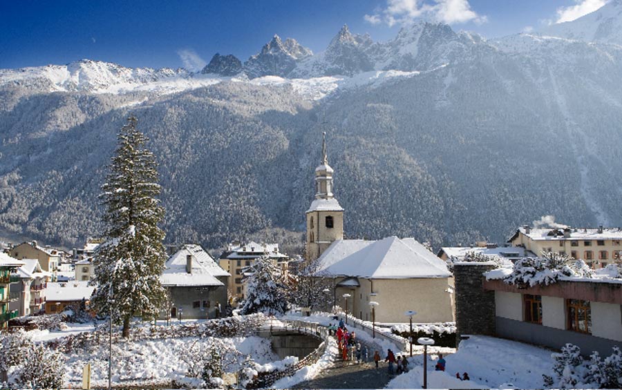 locais onde neva Chamonix França